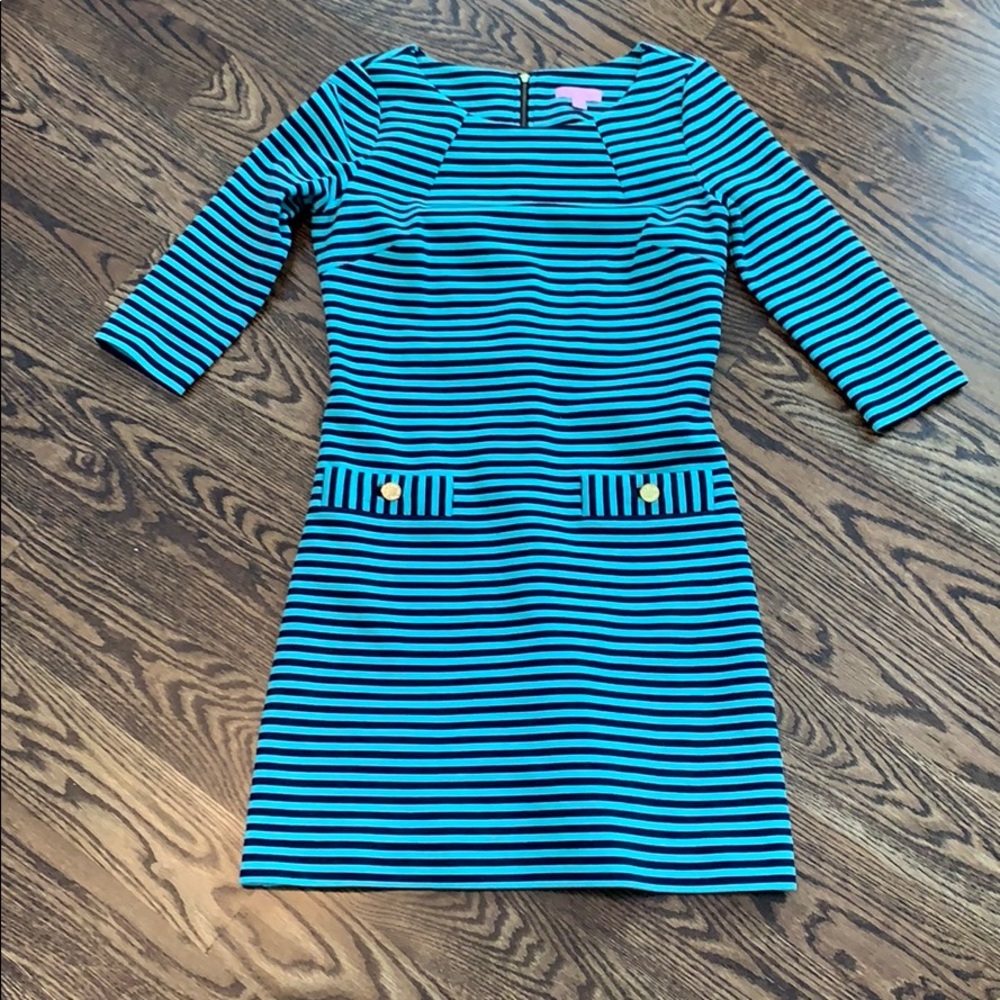 Lilly Pulitzer Ottoman Stripe Dress- Size Small